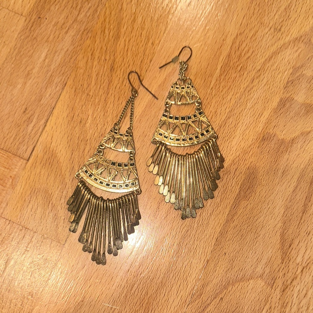 Elegant Gold Dangle Earrings